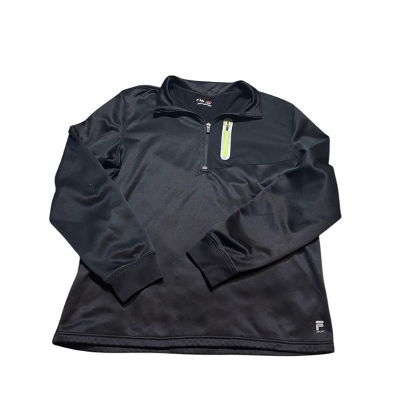 Fila Sport Live In Motion Track Black Pull Over Sweater Size Large - Picture 1 of 4